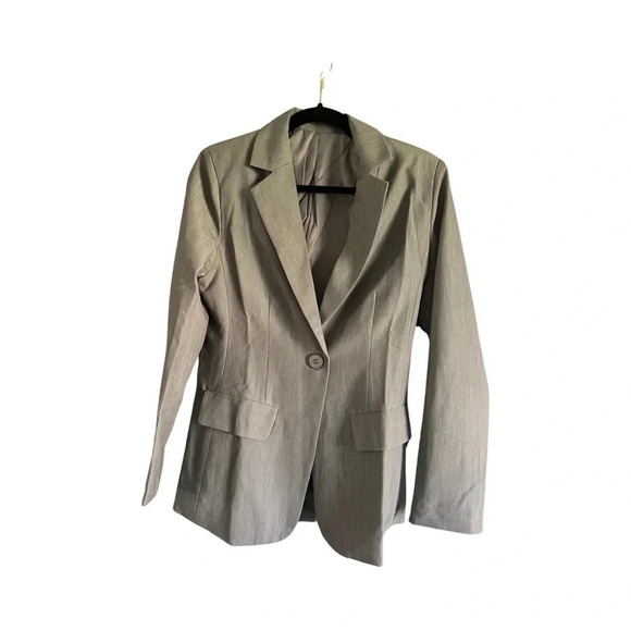 Womens Casual Blazers Open Front Long Sleeve Work Office Blazer - Picture 2 of 2